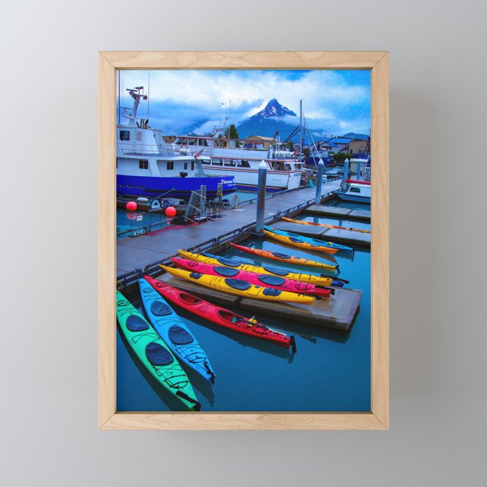 Kayaks Framed Mini Art Print