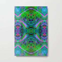 Techno Electric IV (Ultraviolet) Metal Print | Glowing, Psychedelic, Fluorescent, Visionaryart, Psytrance, Painting, Uv, Blacklight, Digital, Abstract 