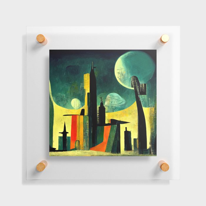 Abstract Futuristic Cityscape Floating Acrylic Print