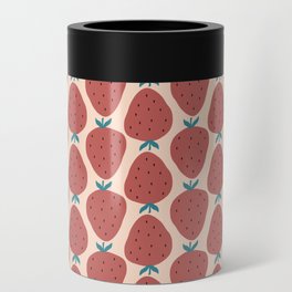 Abstract strawberry Can Cooler