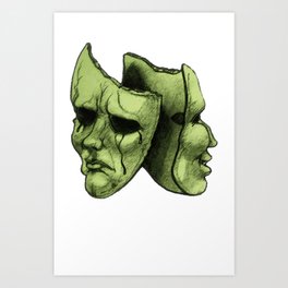 Comedy and tragedy Art Print