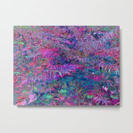 Abstract Psychedelic Rainbow Colors Foliage Garden Metal Print