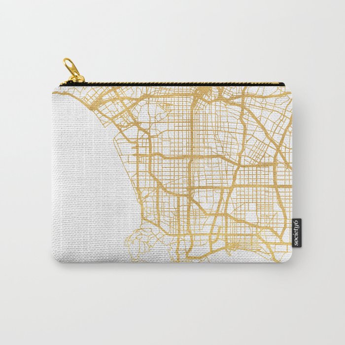 LOS ANGELES CALIFORNIA CITY STREET MAP ART Carry-All Pouch