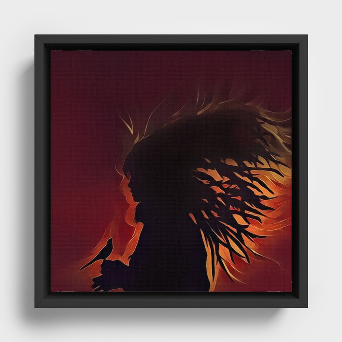 Apache girl meditation Framed Canvas