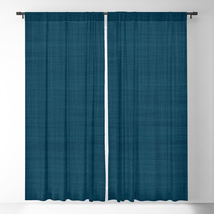 Woven Teal Blackout Curtain