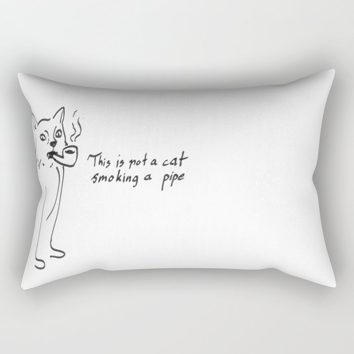 This is not a cat smoking a pipe Rectangular Pillow