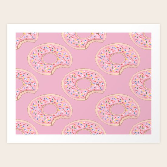 Pink Donut Art Print