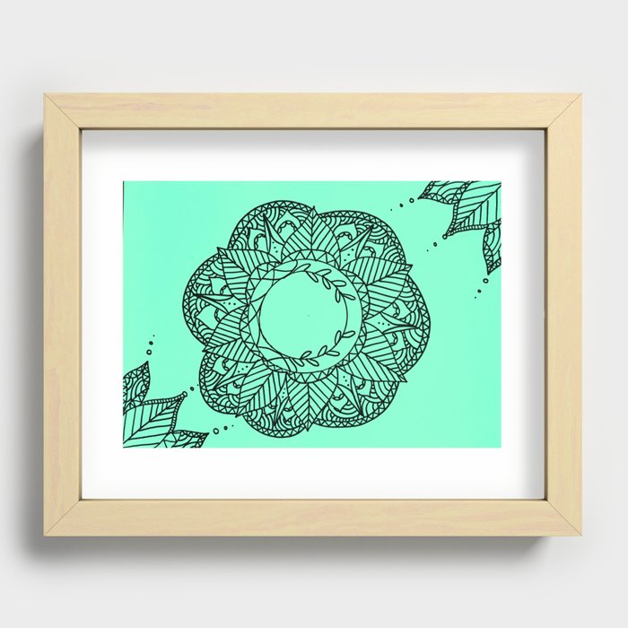 doodle in green Recessed Framed Print