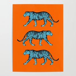 Tigers (Orange and Blue) Poster