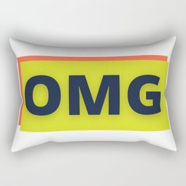OMG White and Neon Rectangular Pillow