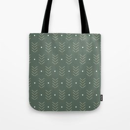 Arrow Lines Geometric Pattern 23 in Sage Green Tote Bag