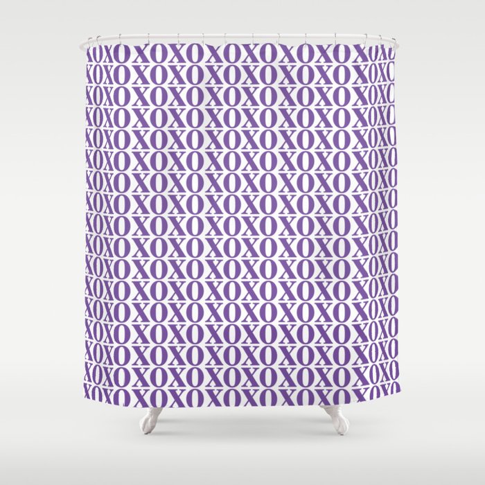 Purple XOXO Shower Curtain
