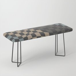 Neutral greys wavy checker Bench