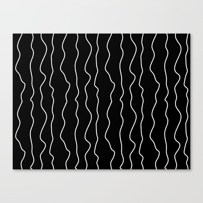 Black and white line pattern Canvas Print