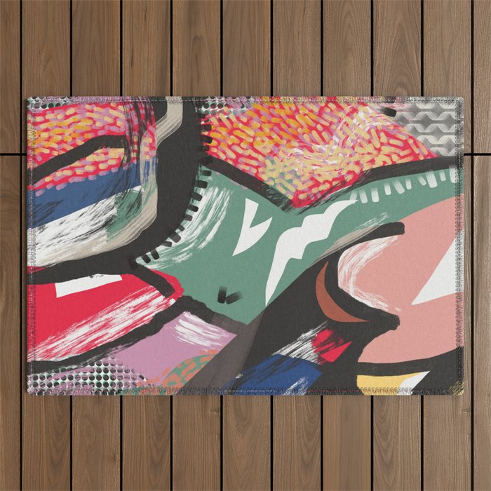 Summer body in colorful abstract Outdoor Rug