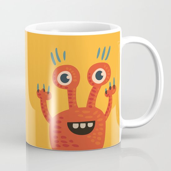 Funny Orange Happy Creature Mug