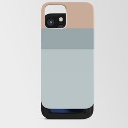 Modern  pastel coral blue color block stripes iPhone Card Case