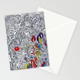 Pattern Doddle Hand Drawn  Black and White Colors Street Art Stationery Cards