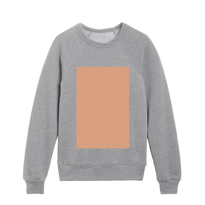 Pastel Orange Pink Solid Color Pairs Pantone Peach 14-1227 TCX Kids Crewneck