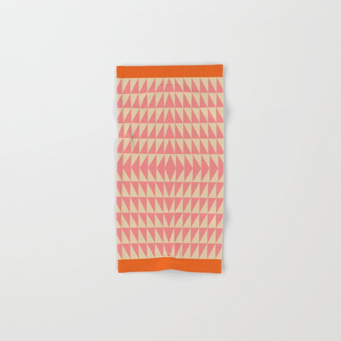 Bold Triangle Pattern in Pink and Orange Hand & Bath Towel