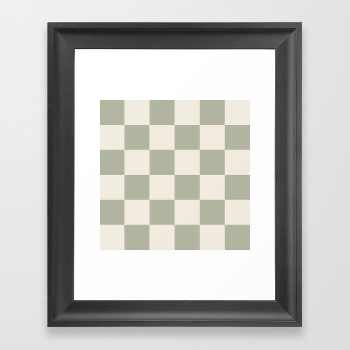 Checkered (Sage Cream) Framed Art Print