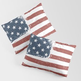 American Flag Grunge Background. Raster version. Horizontal orientation. Pillow Sham