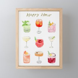 Happy Hour Cocktails Framed Mini Art Print
