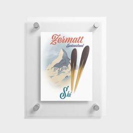 Zermatt Switzerland ski poster. Floating Acrylic Print