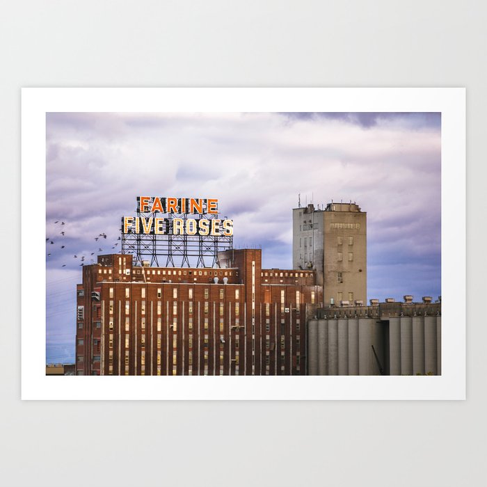 Montreal Farine Five Roses, Montreal Iconic, Urban photo, Architecture, modern Art Print