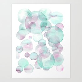Bubbles light colors palette Art Print