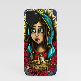 Lady Of Guadalupe (Virgen de Guadalupe) BLUE VERSION iPhone Case