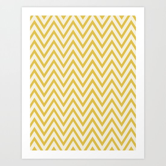 SUNSHINE - YELLOW CHEVRON Art Print