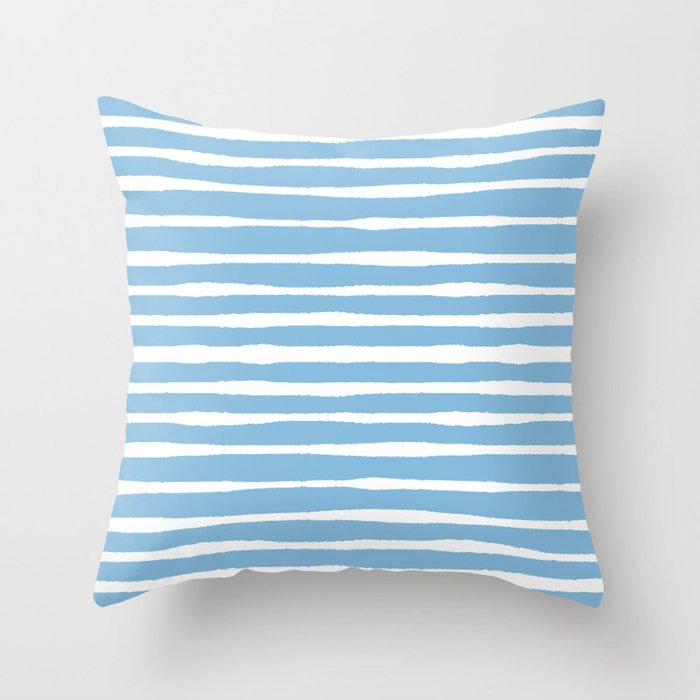 Linear wave_pool blue (H) Throw Pillow