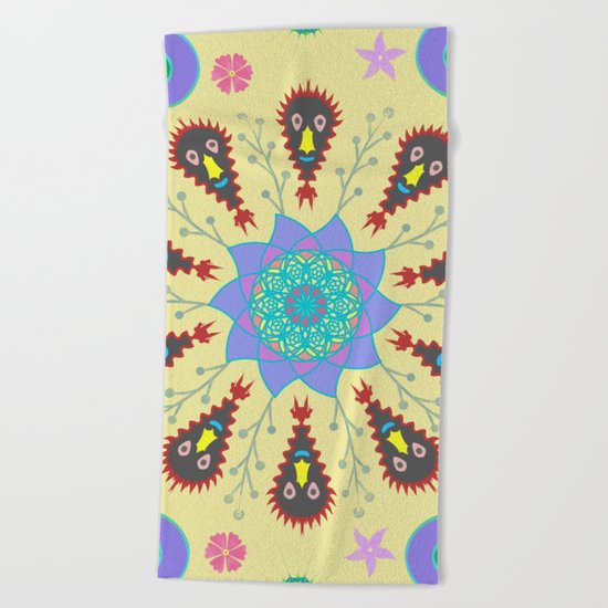 Monster Mandala Beach Towel