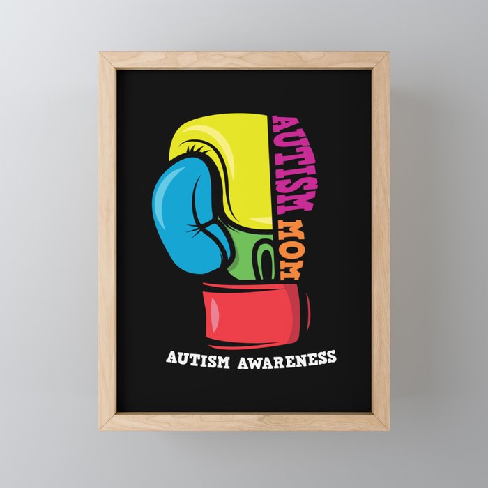 Strong Autism Mom Autism Awareness Framed Mini Art Print