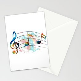 Magical Musical Notes - Colorful Music Art by Sharon Cummings Stationery Card