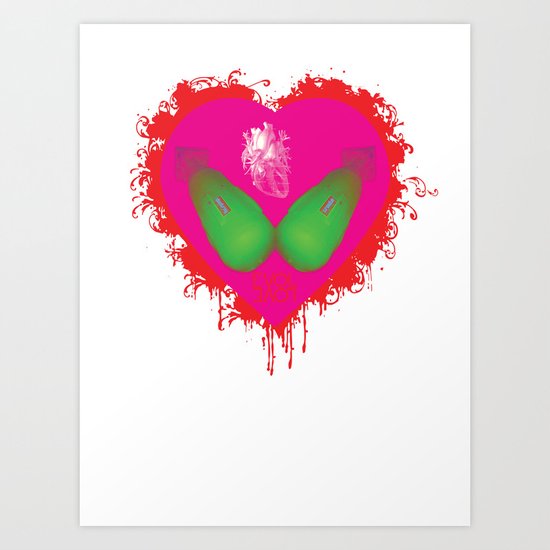 lovebomb-iiis - élan vital ephemeral - in_destruction creation! (blood splatter v) Art Print