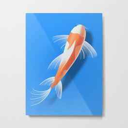 Koi Fish 3D Illustration  Metal Print | Japanese, Gold, Fish, 3D Illustration, Koi, Chinese, Gold Fish, Orange, Oriental, Asian 