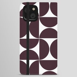 Dark violet mid century modern geometric shapes iPhone Wallet Case