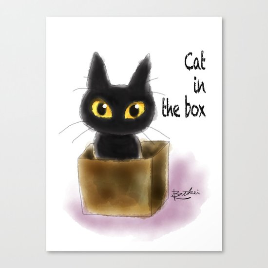 Cat in the box Canvas Print