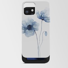 Blue Watercolor Poppies iPhone Card Case