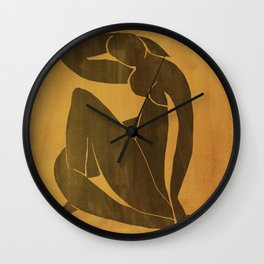 Henri Matisse mustard and black nude Wall Clock