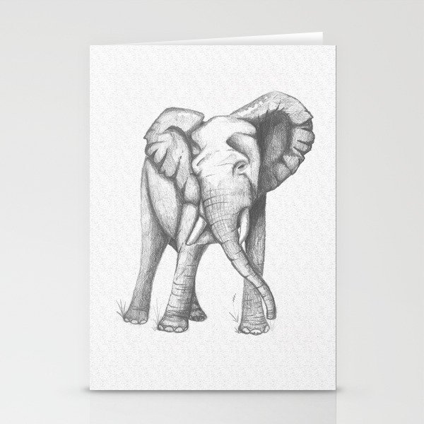 Graphite Elephant Stationery Cards
