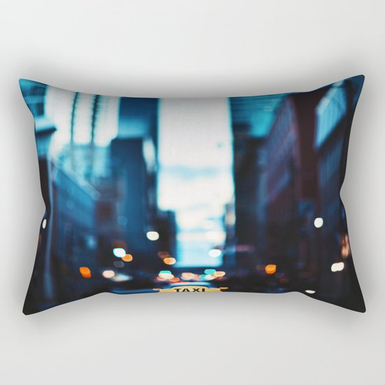 Blurred City Lights Rectangular Pillow