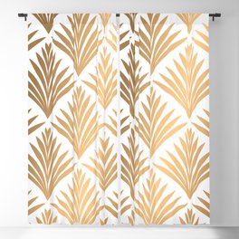 Vintage Art Deco Gold Seamless Pattern With White Shimmer Blackout Curtain