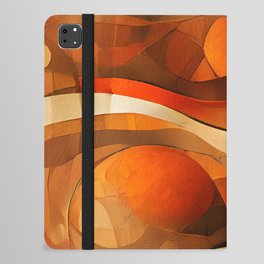 Orange and brown original abstract digital artwork iPad Folio Case