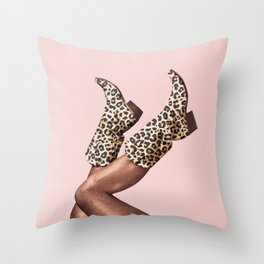These Boots - Leopard Print II Throw Pillow