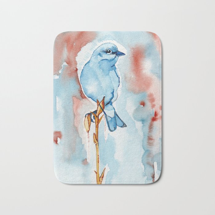 Morning Blue Bird Bath Mat