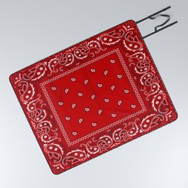 Bandana in Red - Classic Red Bandana  Picnic Blanket