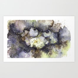Abstract Alcohol Ink Purple Blue Art Print